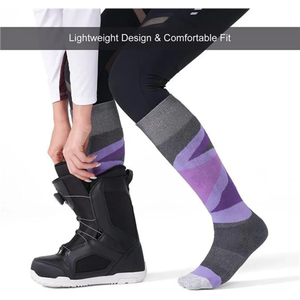 3 Pack, Women's Ski Socks Full Cushioned Winter Warm Wool Socks